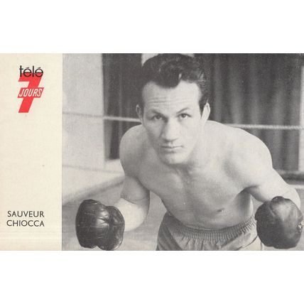 Sauveur Chiocca French Venezuela Boxer Old TV Publicity Photo Card
