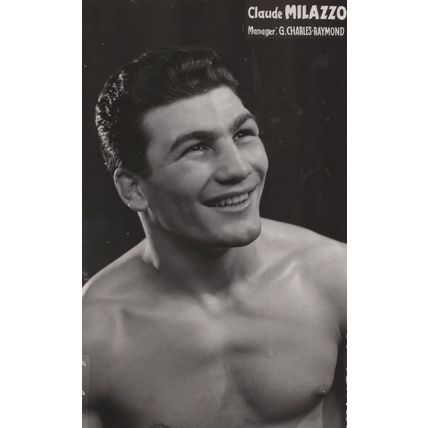Claude Milazzo Tunisian French Boxer Rare Management Card Photo