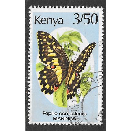 KENYA 1988 BUTTERFLY 3/50 DEMODOCUS CITRUS SWALLOWTAIL CHRISTMAS USED