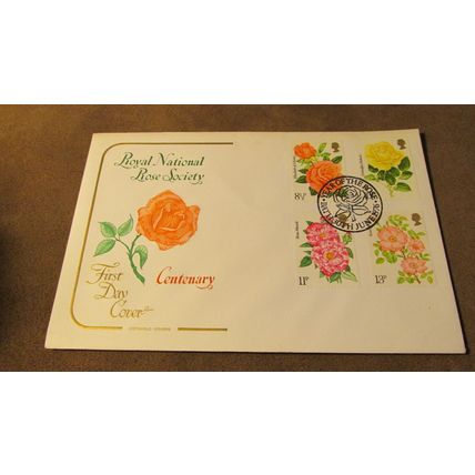 1975 GB Cotswold FDC Cover - Rose National Rose Society - Flowers