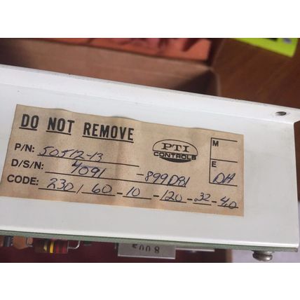 PTI CONTROLS 50512-13 T,D/S/N 4091-899D81,50512-13 T,SPR 775088,BOS 577198,EA