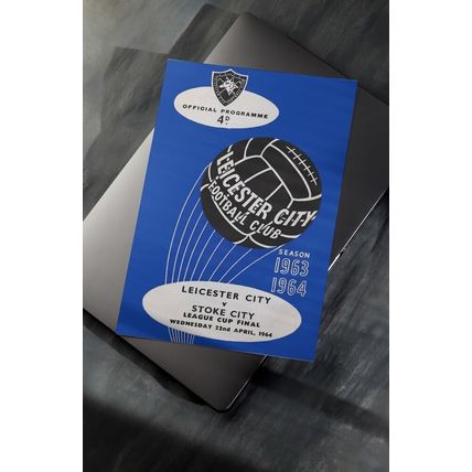 1964 League Cup Final Programme Cover Art A4 Print – Leicester C vs Stoke C