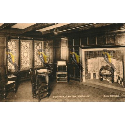 John Knox's Bedroom, Edinburgh, W J Hay Postcard