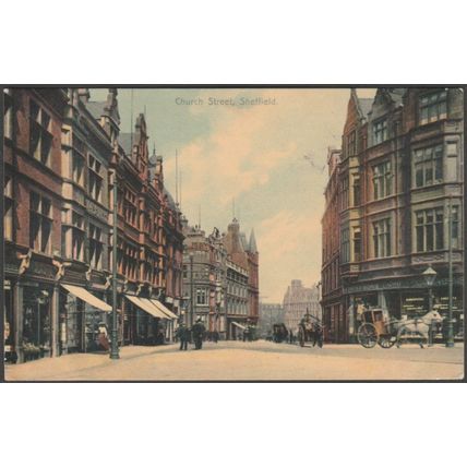 Church Street, Sheffield, Yorkshire, 1905 - Boots Pelham Postcard