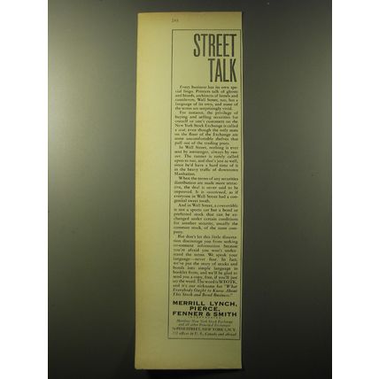 1960 Merrill Lynch Ad - Street Talk