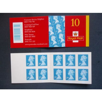 MC1 10 SECOND CLASS MACHIN DEFINITIVE STAMP BOOKLET