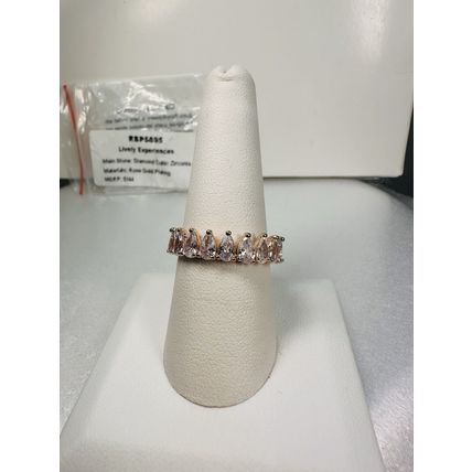 NIB Bomb Party Sz9 BP Ring RBP5895 Lively Experiences Diamond CZ Rose Gold Pl