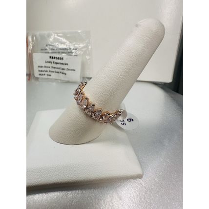 NIB Bomb Party Sz9 BP Ring RBP5895 Lively Experiences Diamond CZ Rose Gold Pl