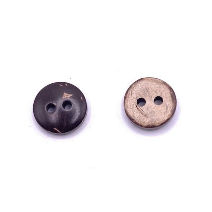 10mm Natural Coconut Shell Buttons Tiny Great For Baby Cardigans Brown 2 hole