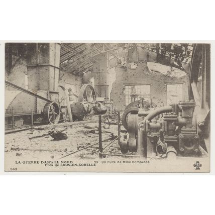 Bombed Coal Mine Shaft Loos-en-Gohelle France early 20th C. RPPC WW1 WWI