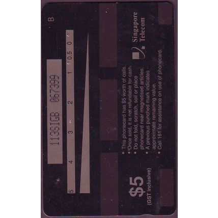 Nymph Of Pink Bug S'pore $5 Telephone Card (Used)