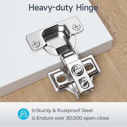 HOSOM 50 Pack 1/2 Inch Overlay Soft Close Cabinet Hinges, Kitchen Cabinet Hinges