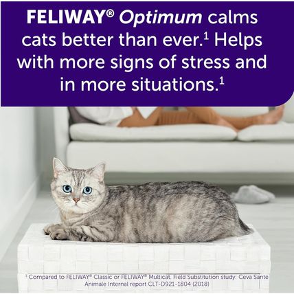 FELIWAY Optimum, Enhanced Calming Pheromone 30-Day Refill – 3 Pack
