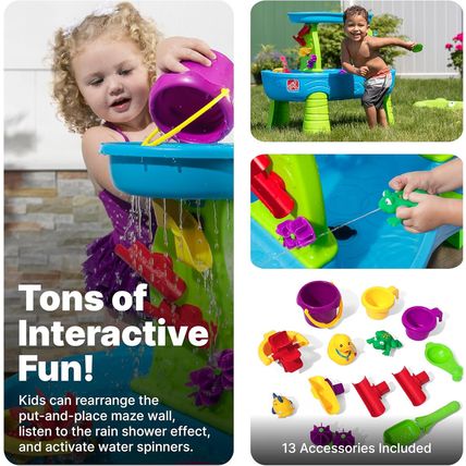 Step2 Rain Showers Splash Pond Toddler Water Table, Kids Water and Sand Activity