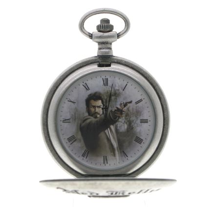 NED KELLY Memorial Silver Color Pocket Watch Men Gift Set with Fob Chain
