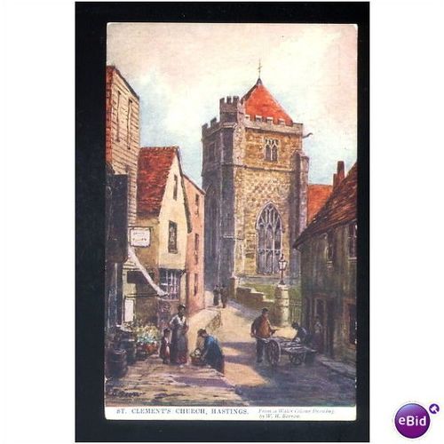 Sussex HASTINGS Church Art Postcard by W.H.Borrow