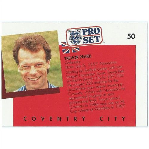 1990/1991 Pro Set Footbal - #50 - Trevor Peake