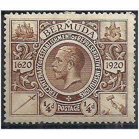 Bermuda 1921 SG74 1/4d Brown Tercentenary Mounted Mint ...