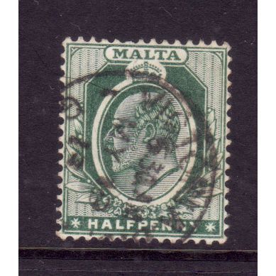 MALTA 1904 SG 47 1/2d GREEN FINE USED#4