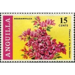 Anguilla QEII 1969 Flowers 15c Bougainvillea Mounted Mint MM SG 56 Sc 71 stamp