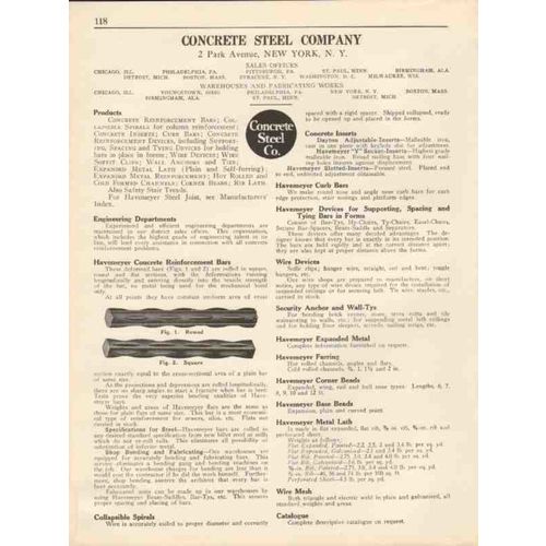 concrete steel company 1931 havemeyer reinforced bars vintage catalog