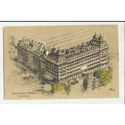 LONDON Grosvenor Hotel Art Postcard