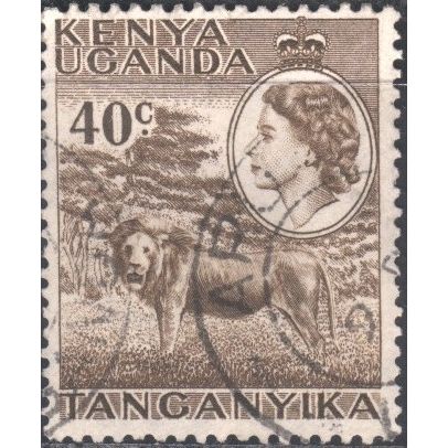 KUT - 1954 - SG172 - 40c brown - Lion - QE11 - used