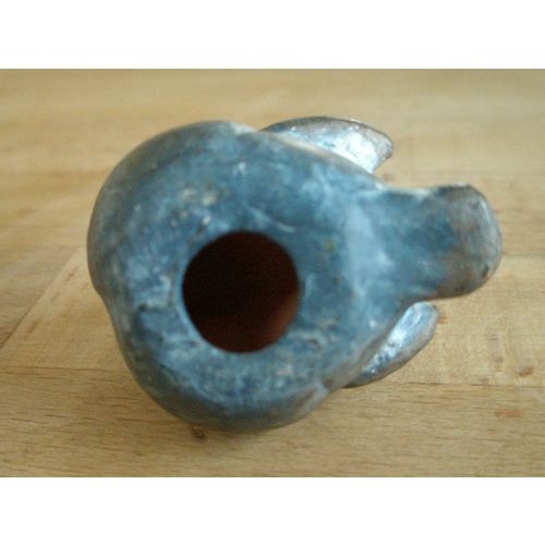 Sweet Little Earthenware Blue And Gold Bird