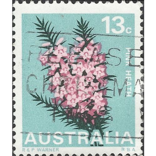 AUSTRALIA, FLOWER, Pink Heath, blue 1968, 13c, #2