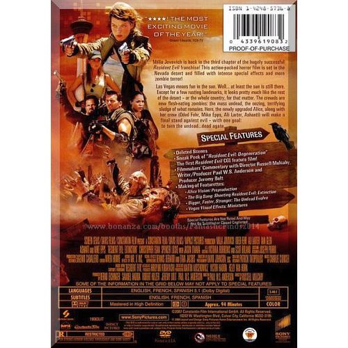 DVD - Resident Evil: Extinction - Special Edition (2007) *Milla Jovovich*