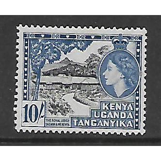 KENYA UGANDA & TANYANIKA 1954 10s ROYAL LODGE SAGANA SG 179 M/MINT