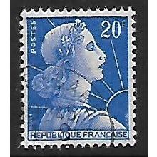 FRANCE 1955 20F BLUE FRANCE SG 1238B FINE USED#3