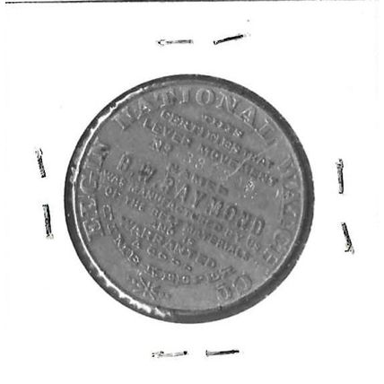 Elgin National Watch company individual Medal B W Raymond AU