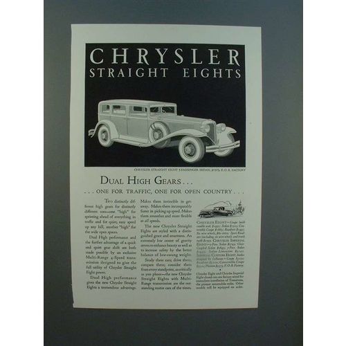 1931 Chrysler Straight Eight 5-Passenger Sedan Ad!