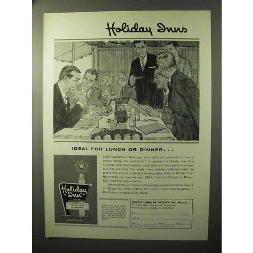 1964 Holiday Inn Ad - Ideal for Lunch or Dinner
