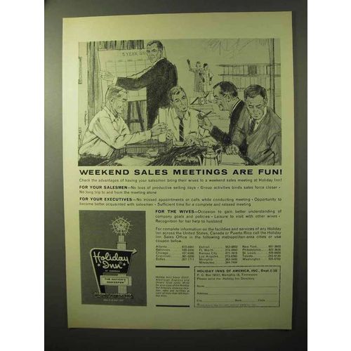 1964 Holiday Inn Ad - Weekend Sales Meetings are Fun