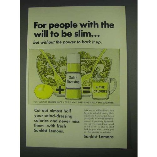 1967 Sunkist Lemons Ad - People With Will To Be Slim