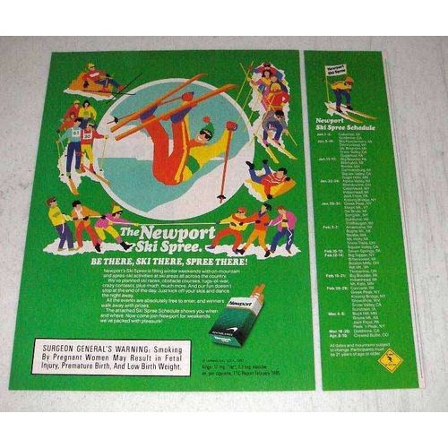 1988 Newport Cigarettes Ad - Ski Spree