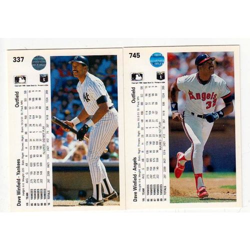 Lot of Two 1990 Upper Deck Dave Winfield baseball cards #337, #745