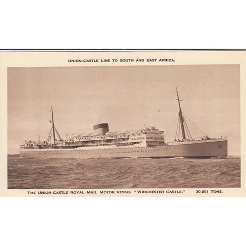 Union Castle Line M.V. Winchester Castle Ocean Liner Shipping Postcard (S10750)