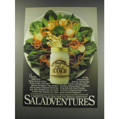 1991 T. Marzetti's Fresh Buttermilk Ranch Dressing Ad - Saladventures