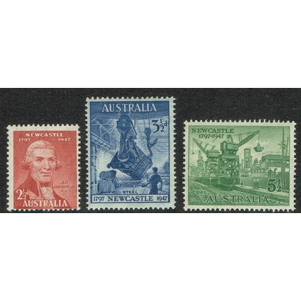 Australia 1947 150th Anniversary of Newcastle set 3v SG219-221 UM