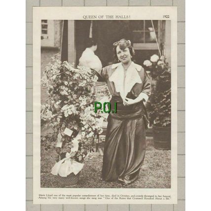 (4933) Marie Lloyd Comedienne Dies - c.1935 Cutting