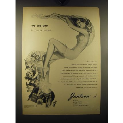 1948 Jantzen Bra and Girdle Ad - We see you in our schemes