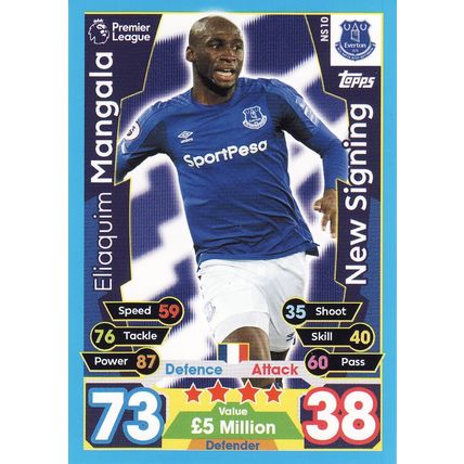 Match Attax 2017/2018 Extra NS10 Eliaquim Mangala Everton