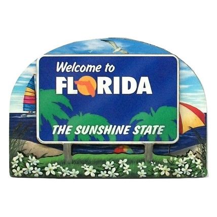 Florida State Welcome Sign Artwood Fridge Magnet