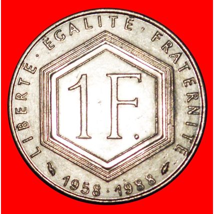 CHARLES DE GAULLE: FRANCE ★ 1 FRANC 1958-1988 MINT LUSTER★LOW START★NO RESERVE!