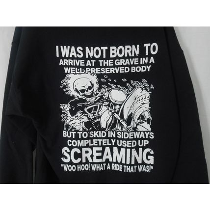 Motorcycle Rider Screaming Skeleton What a Ride that Was! Hoodie Pullover.