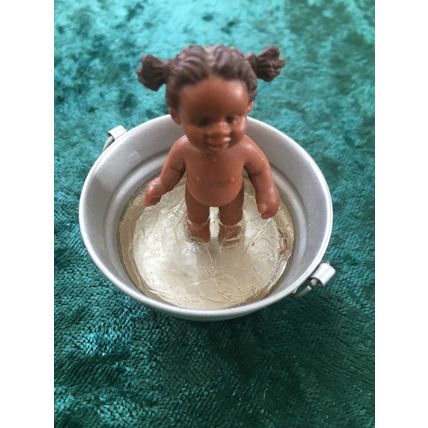 Baby Girl Standing in a Bath 1:12th scale miniature