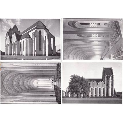 Grundtvig's Church Copenhagen 4x Denmark Old Real Photo Postcard s
